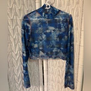 Sheer Mesh Cropped Turtleneck